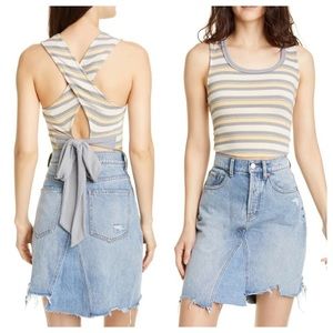 Free People Workshop Tie Back Tank Top L